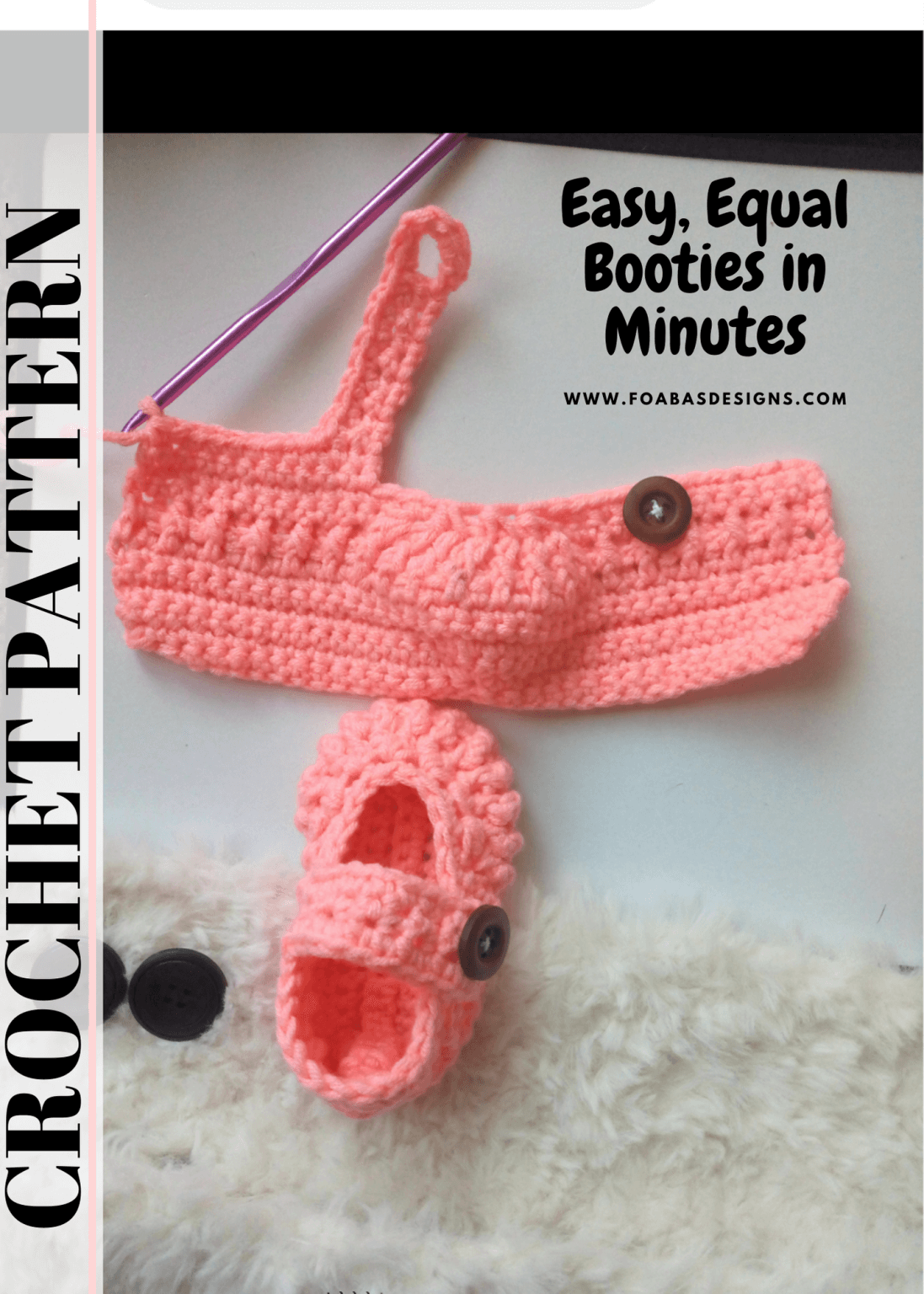 Easy Booties Baby Crochet Pattern - Fosbas Designs