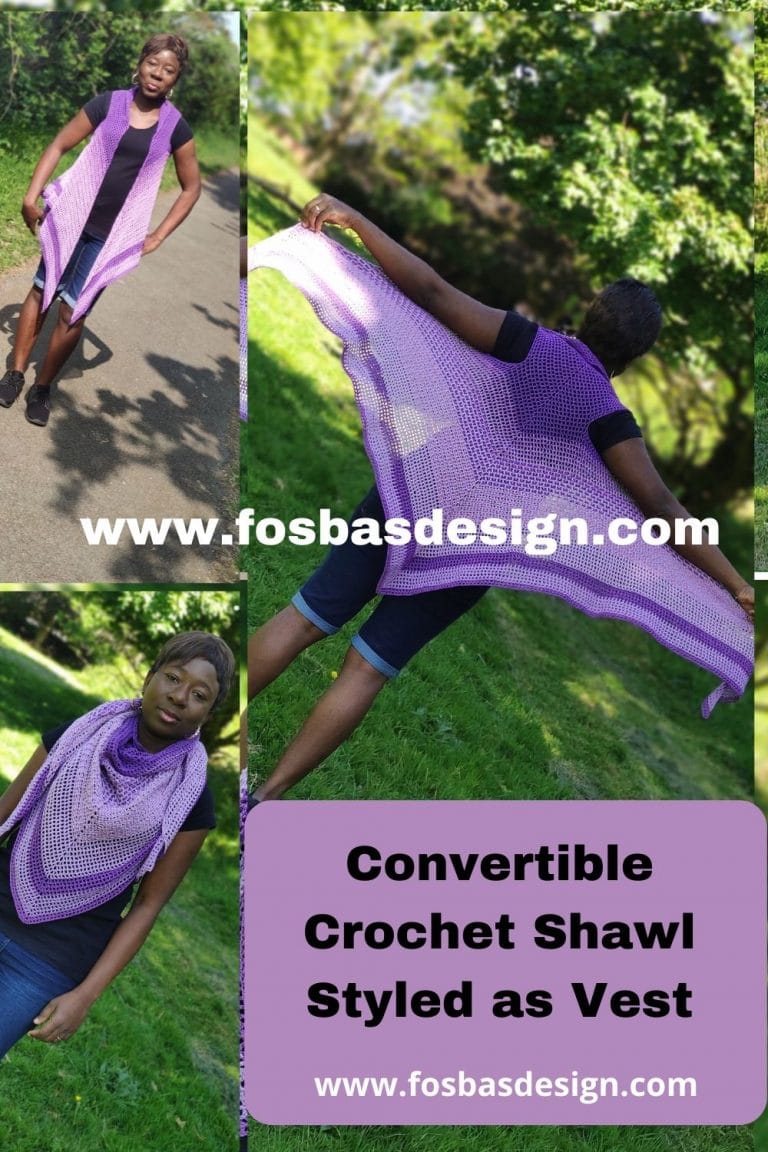 Easy Crochet Shawl : Convertible pattern