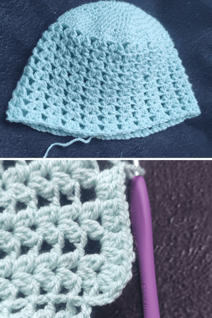 Step in making crochet sun hat