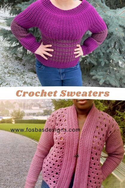 Crochet sweater patterns to make, pattern written for 9 different sizes and easy to adapt to fit any size.