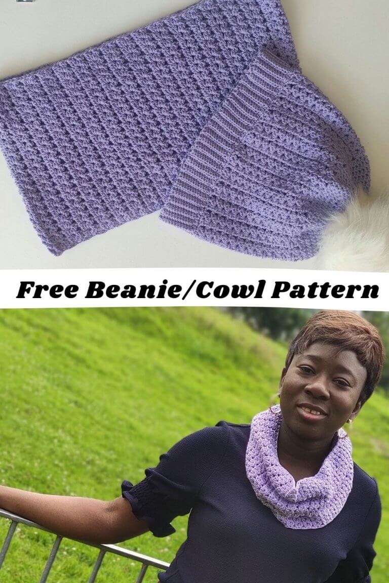 Free Crochet Beanie and cowl pattern.