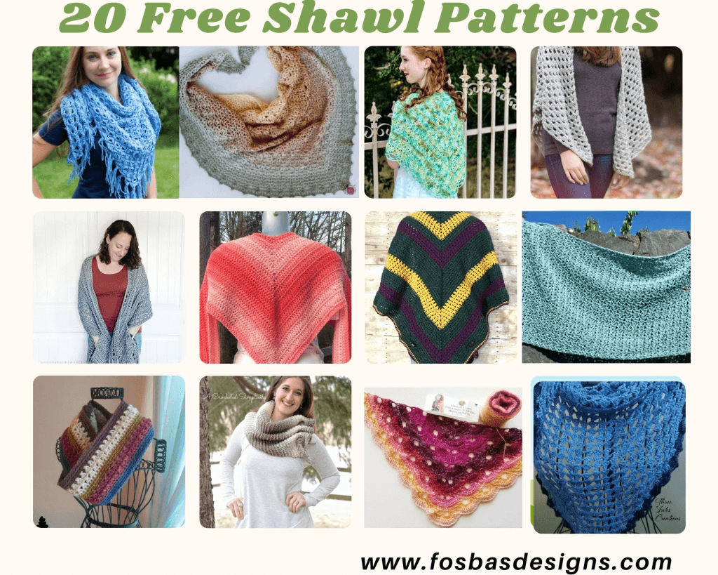 20 Free Crochet Shawls to make this fall using your best yarns. #crochetshawl #easy crochetshawlpattern