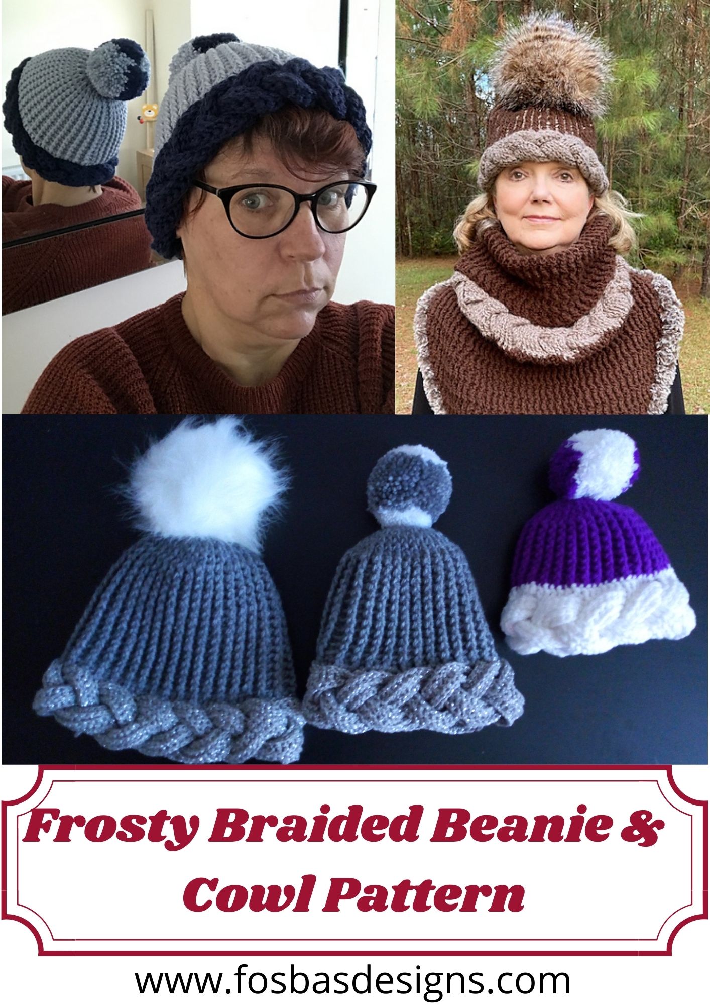 Frosty Braided Beanie and Cowl - Fosbas 