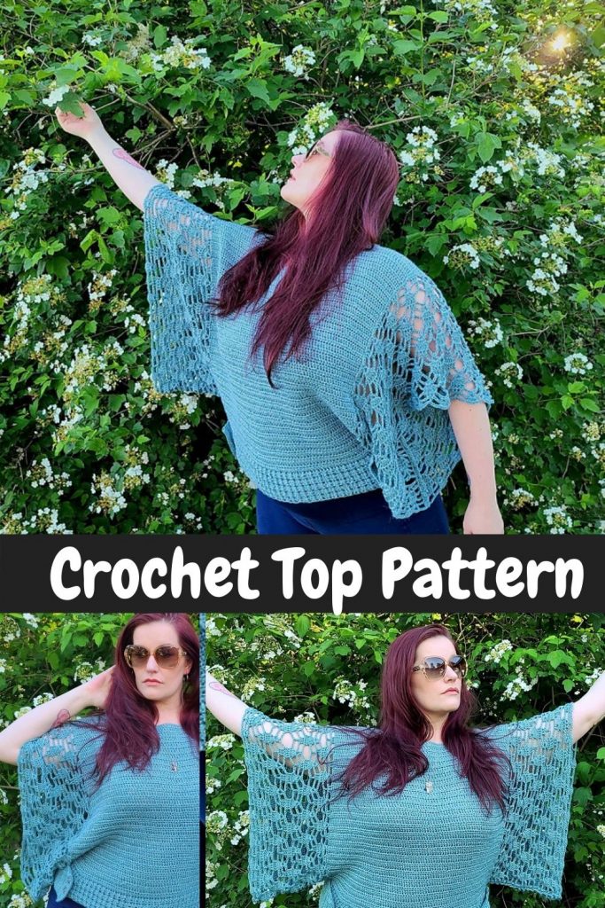 Wide Sleeves Crochet Top Pattern - Fosbas Designs
