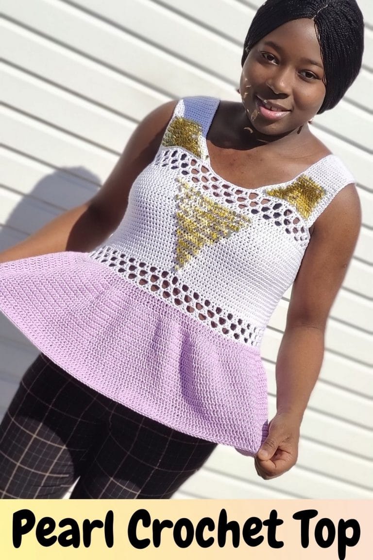 Pearl Crochet Top with Beads and Sequins