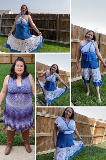 Crochet pregnancy, convertible dress