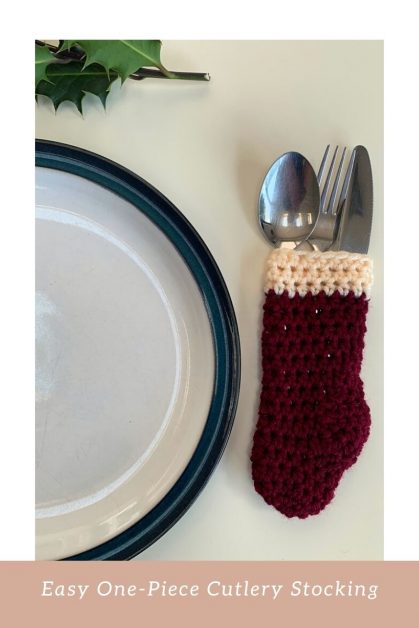 Crochet Christmas Cutlery stocking pattern 