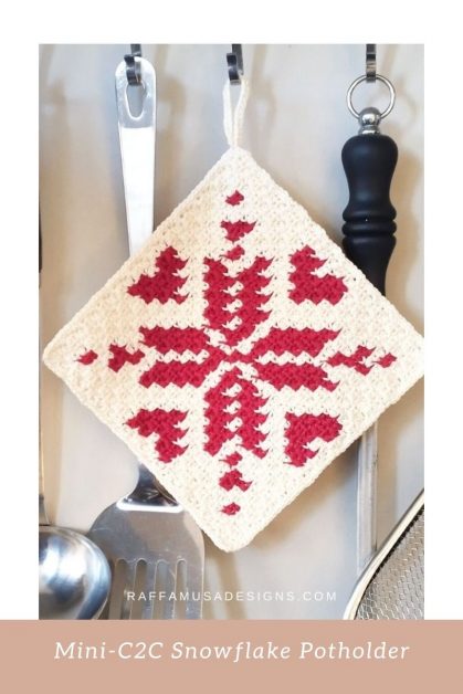 Crochet C2C Potholder for Christmas pattern 