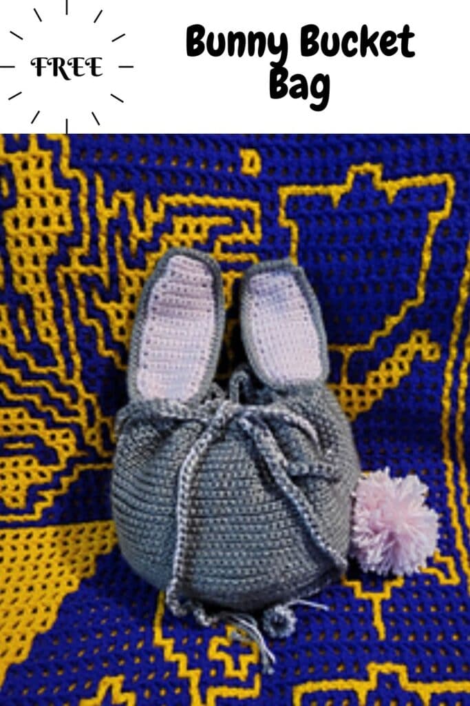 crochet draw string bucket bag
