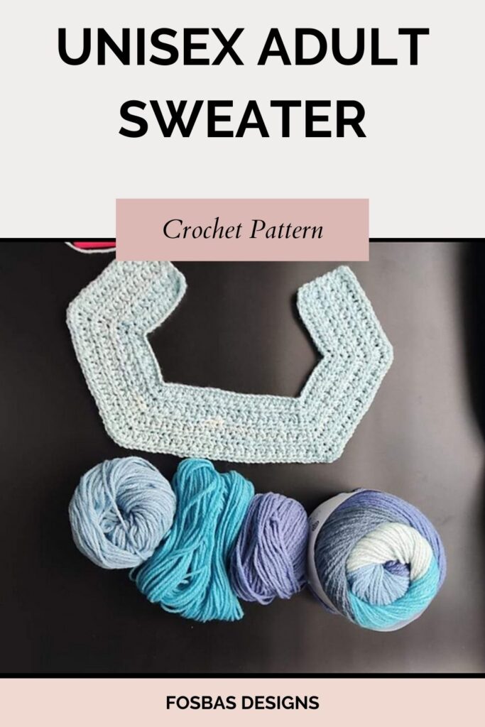 Crochet Unisex Sweater Pattern - Fosbas Designs