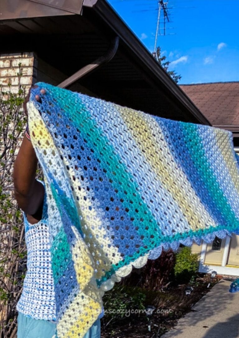 Elima crochet lace scarf; Free Pattern