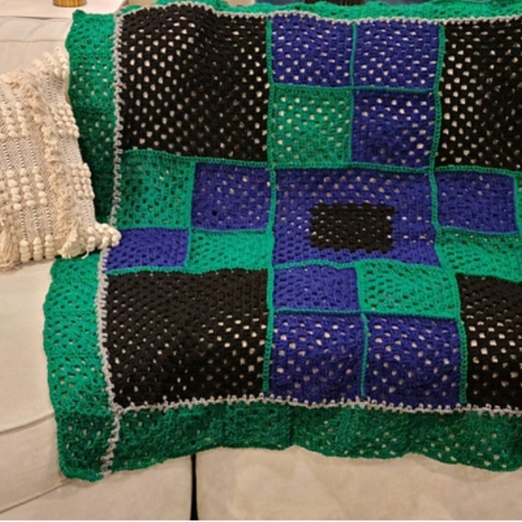 Unique granny square blanket