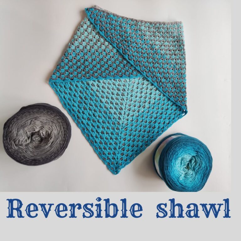 Crochet reversible granny stitch shawl