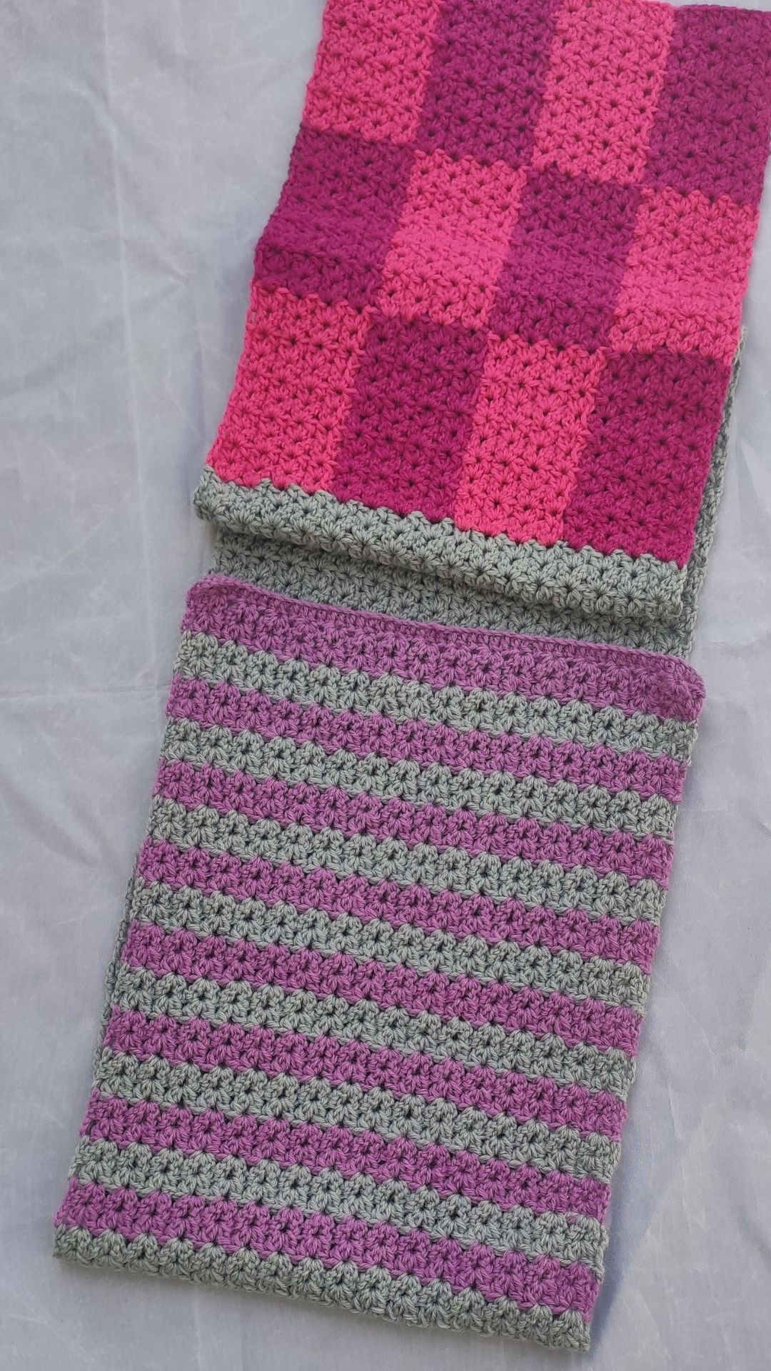Crochet tartan scarf free pattern