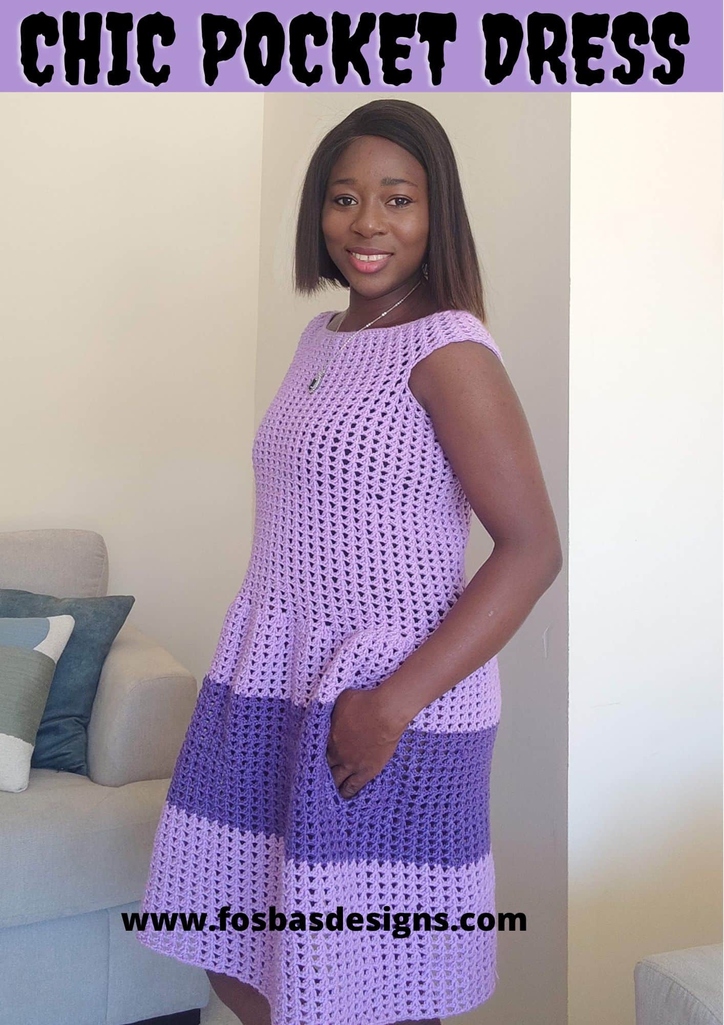Easy Crochet Pocket Dress Pattern Fosbas Designs