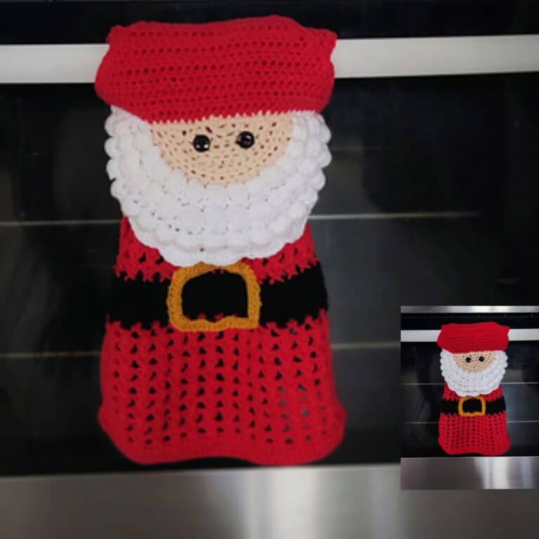 Christmas crochet Kitchen Towel Free Pattern
