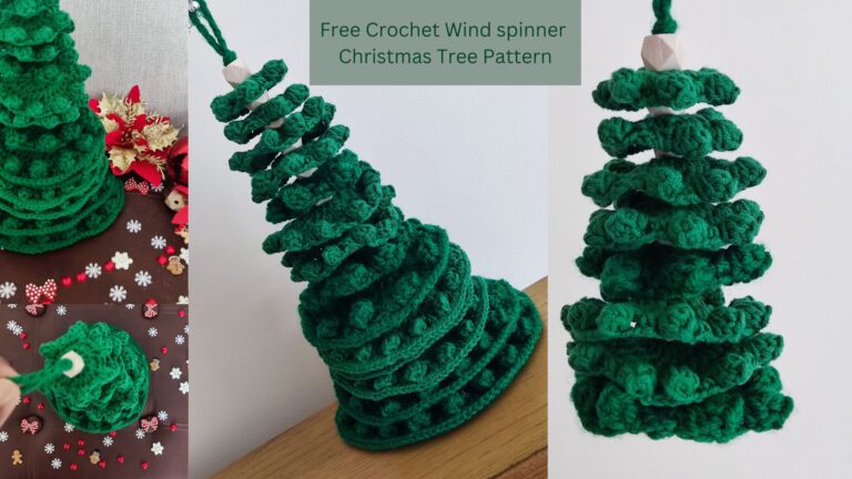 Wind spinner crochet Christmas tree free pattern