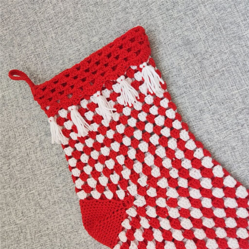 Crochet Granny Christmas Stocking Free Pattern - Fosbas Designs
