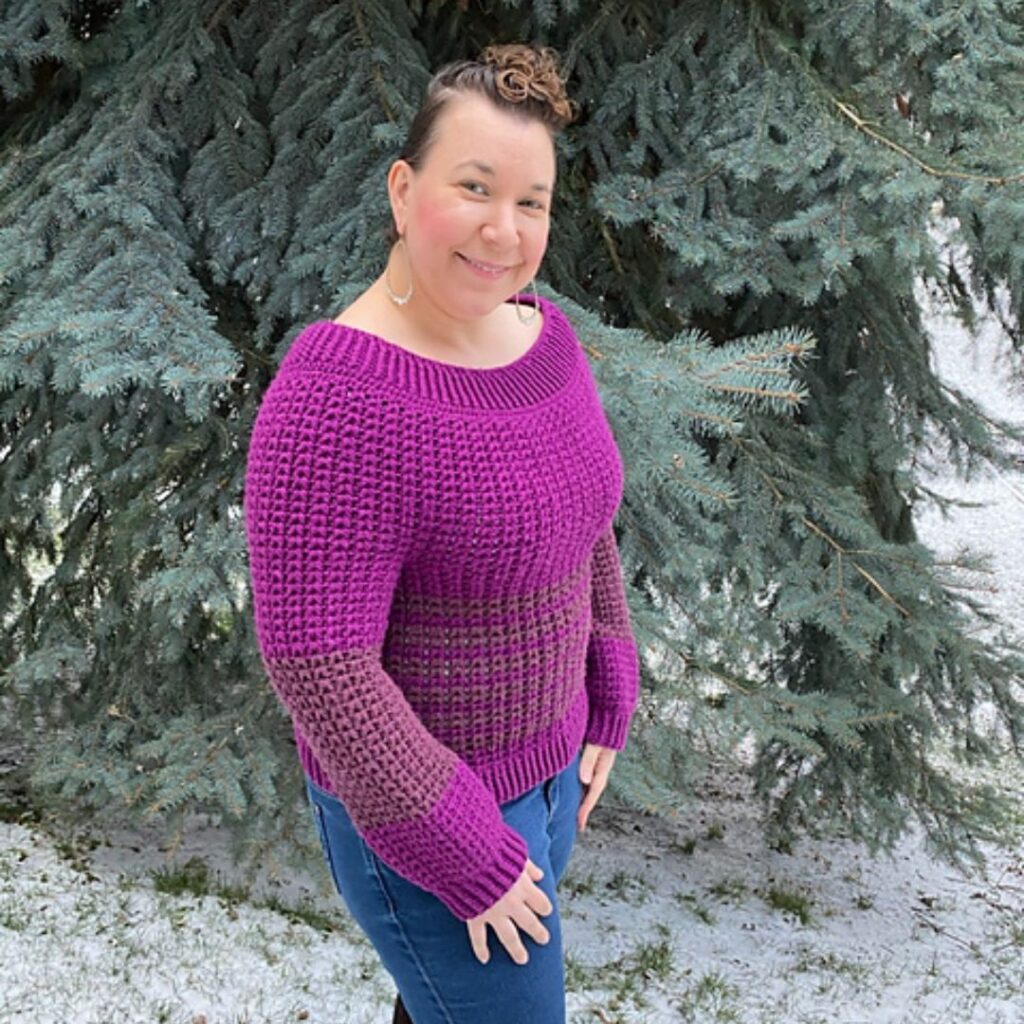 Crochet boat neck sweater pattern