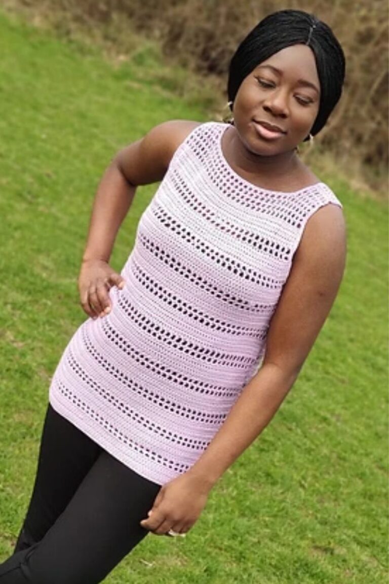 Easy crochet summer sleeveless tee pattern
