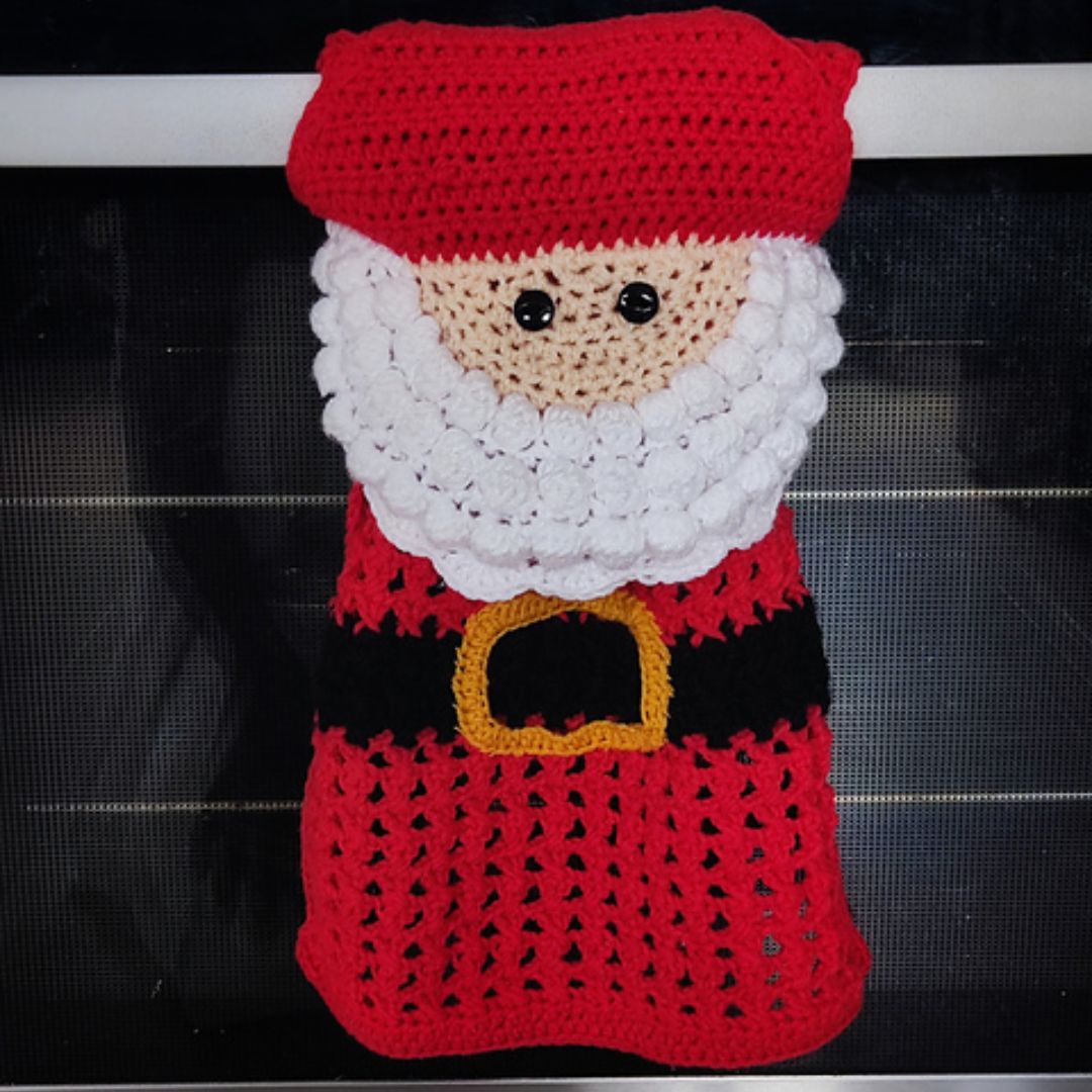 Christmas crochet Kitchen Towel Free Pattern Fosbas Designs