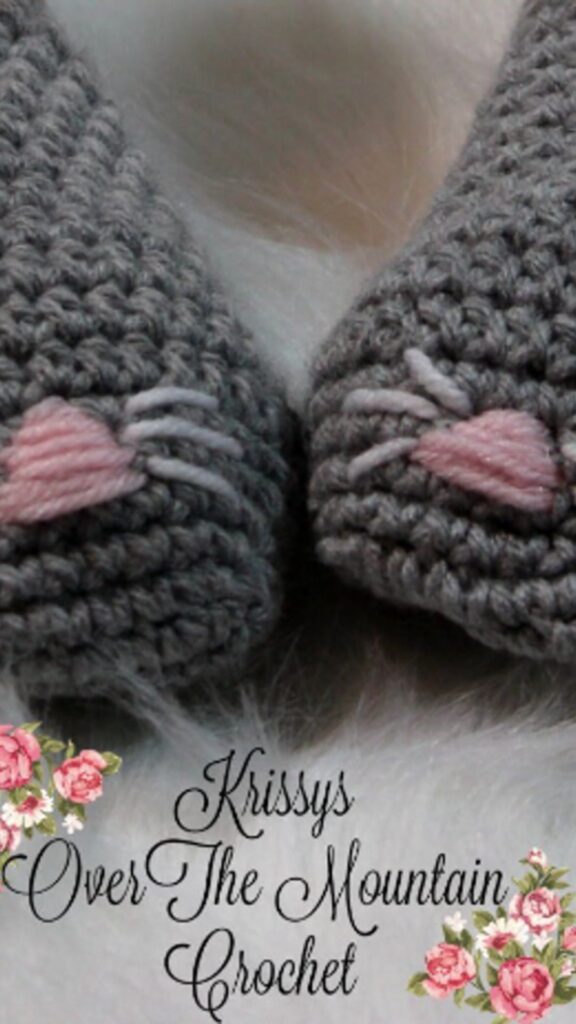 Crochet kitty slippers free pattern