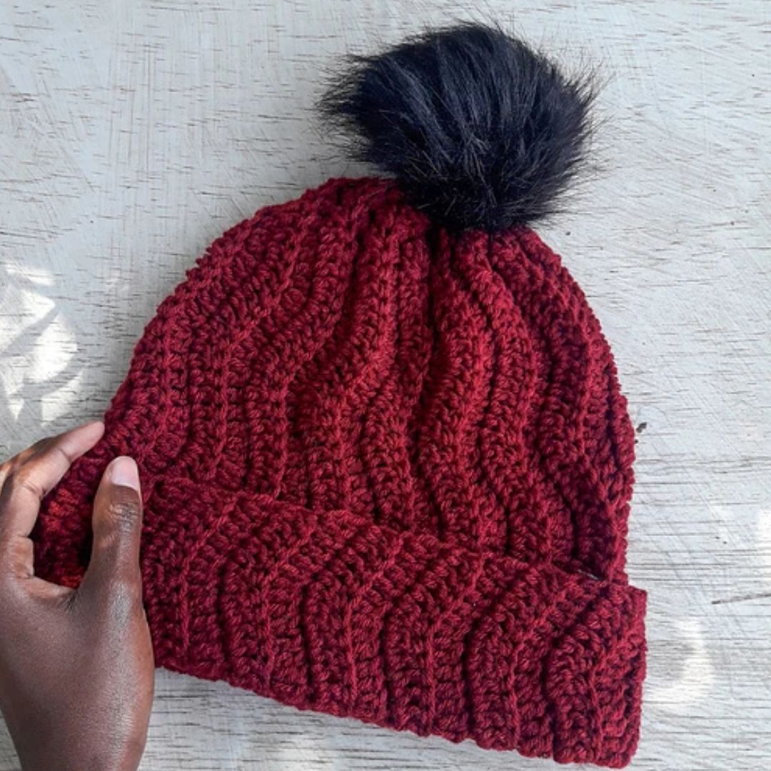 Easy one skein crochet hat pattern