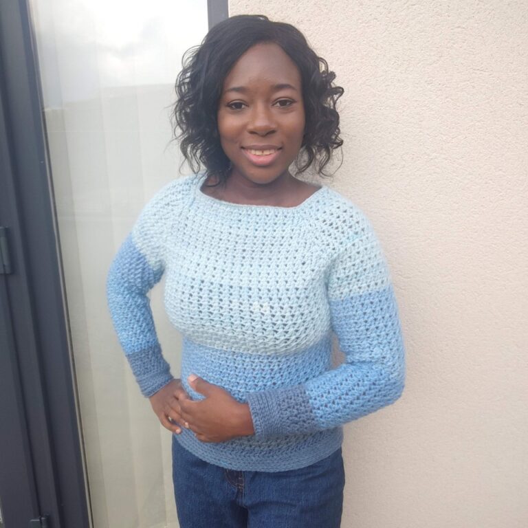 Easy crochet Reglan sweater free pattern