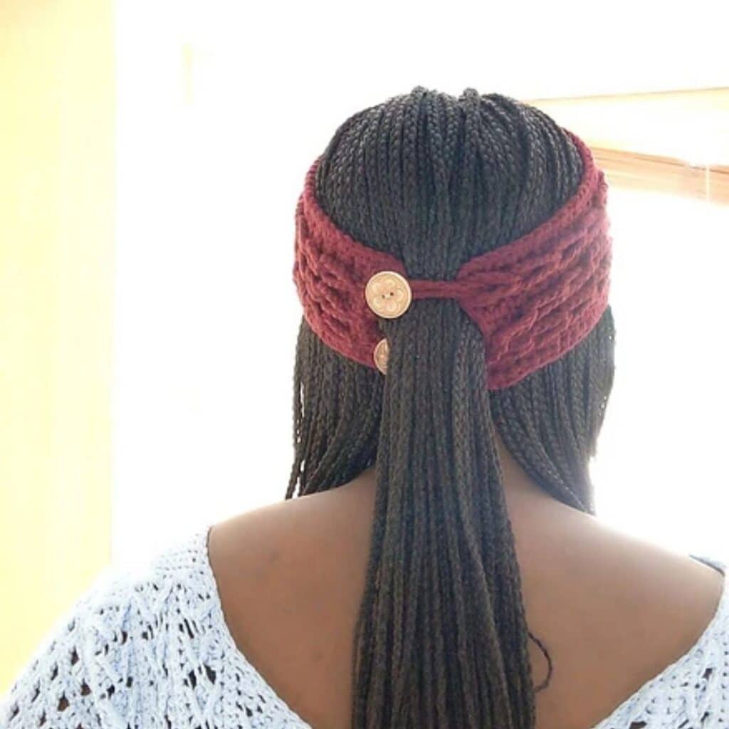 Crochet Ponytail Headband free pattern