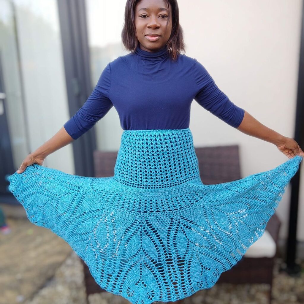 maxi crochet lace skirt