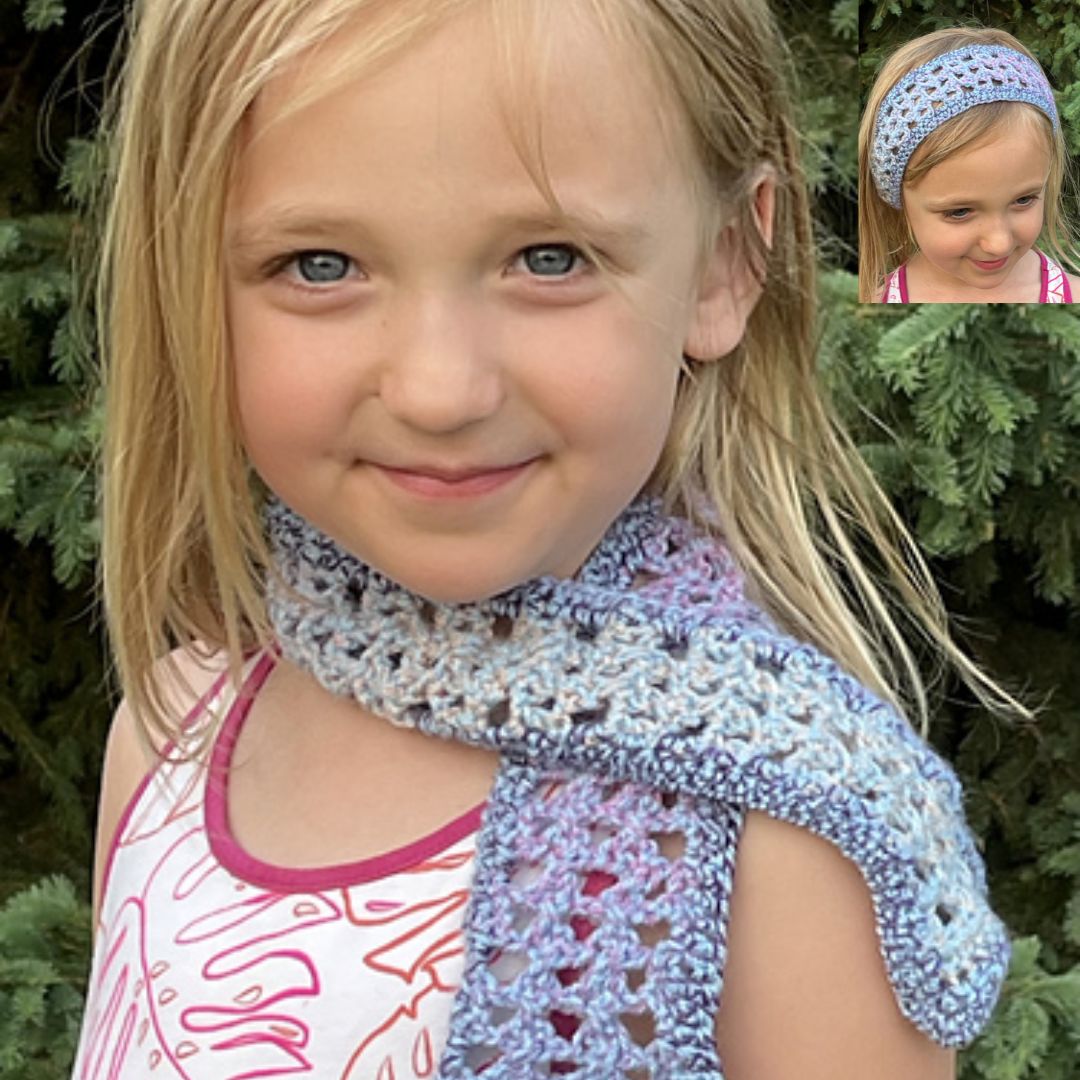 30 Minutes Crochet Hair Scarf Free Pattern - Fosbas Designs