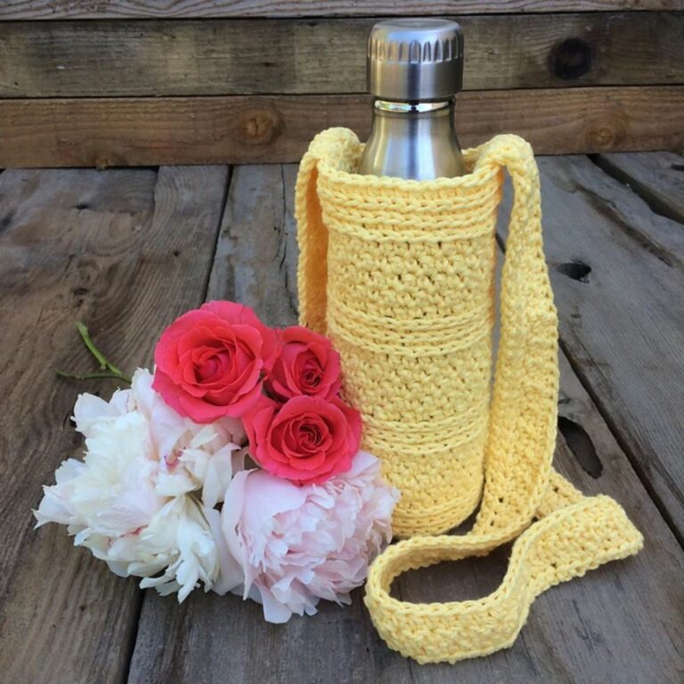 Crochet water bottle holder free pattern