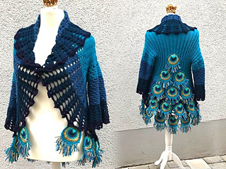 Crochet Feather Patterns  - Made into a jacket