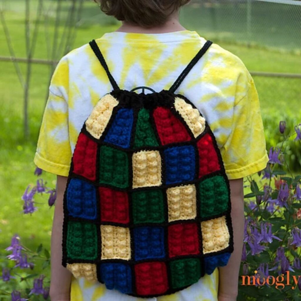 Building block crochet backpack free pattern