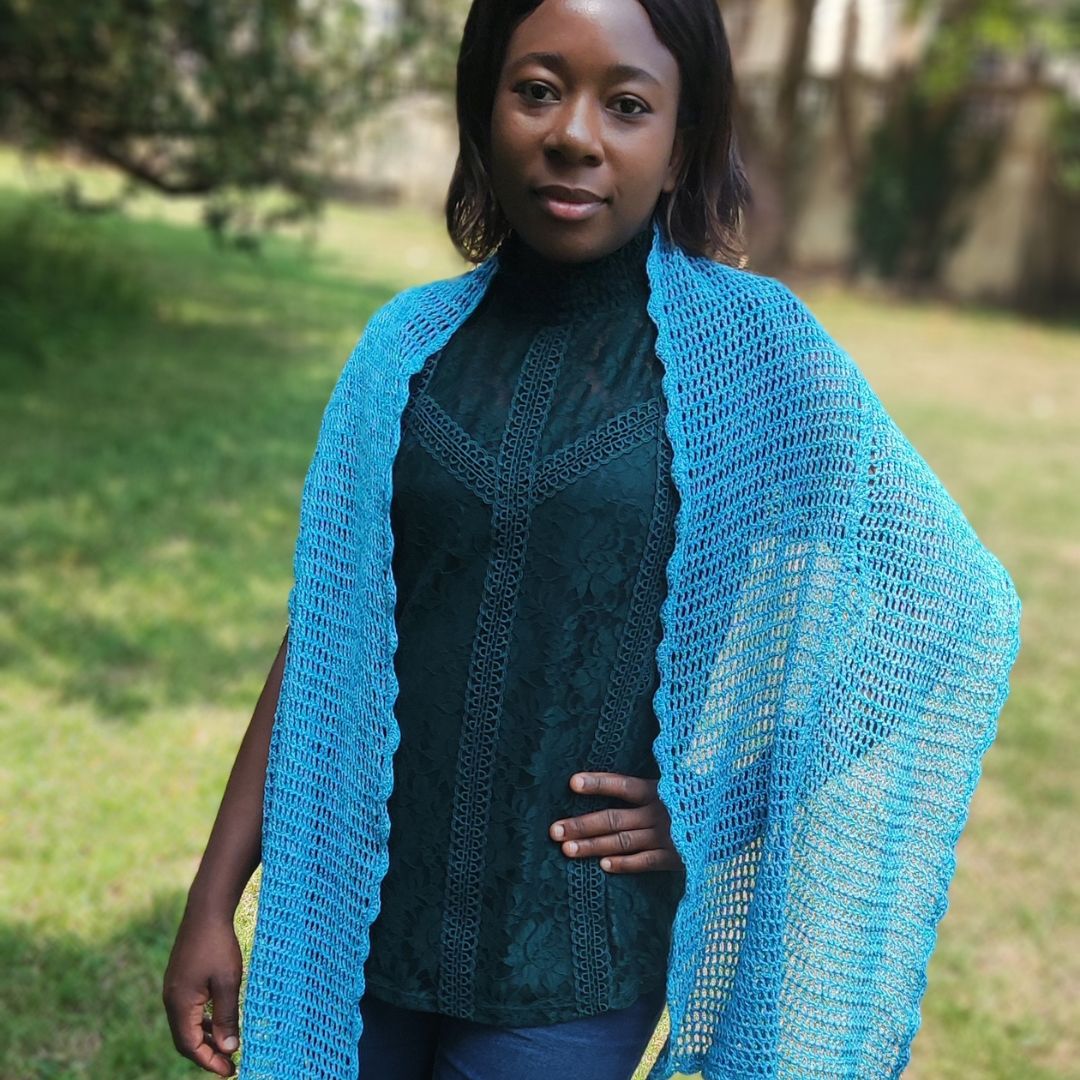 Crochet summer scarf-free pattern - Fosbas Designs