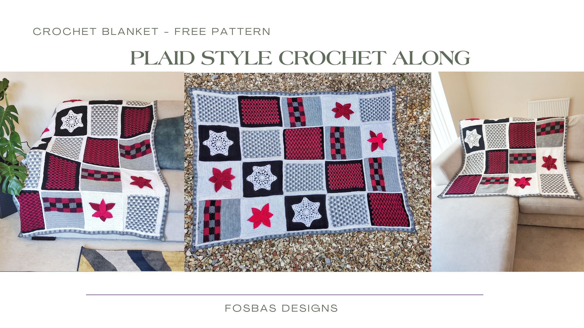 Crochet Plaid blanket free pattern