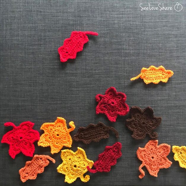 25 free crochet leaf patterns - Fosbas Designs
