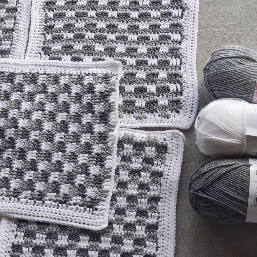 Easy crochet plaid stitch