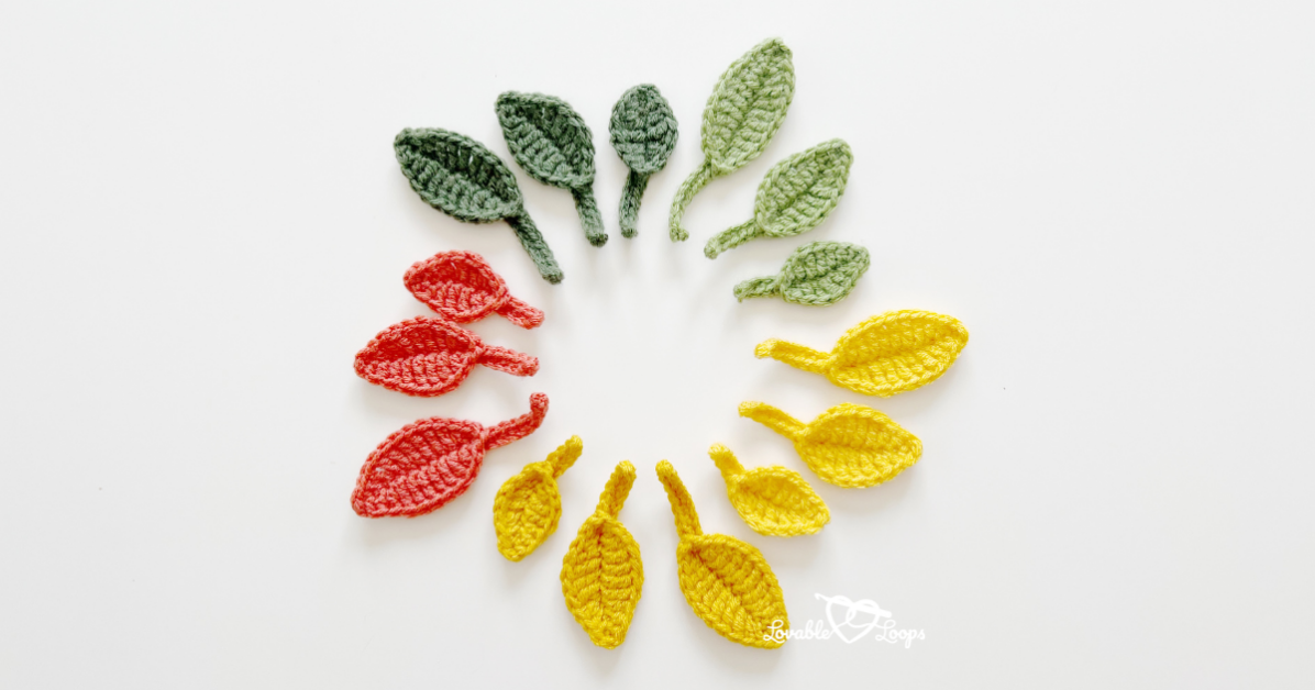 25 free crochet leaf patterns - Fosbas Designs
