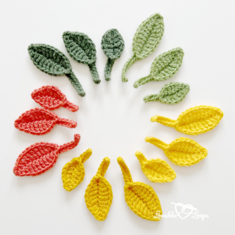 25 free crochet leaf patterns - Fosbas Designs