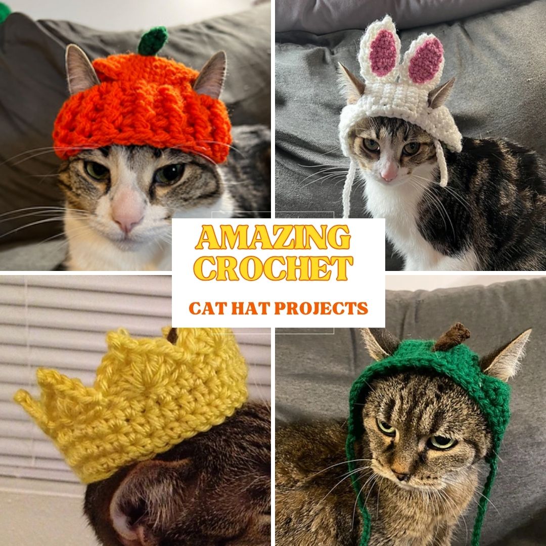 It's time to make some amazing crochet cat hats using these collections of free patterns.