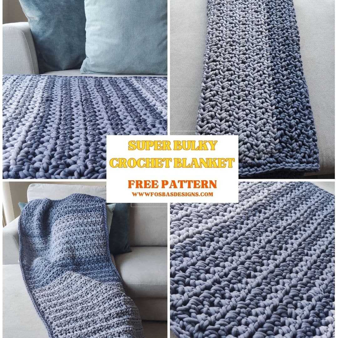 Chunky Crochet blanket free pattern