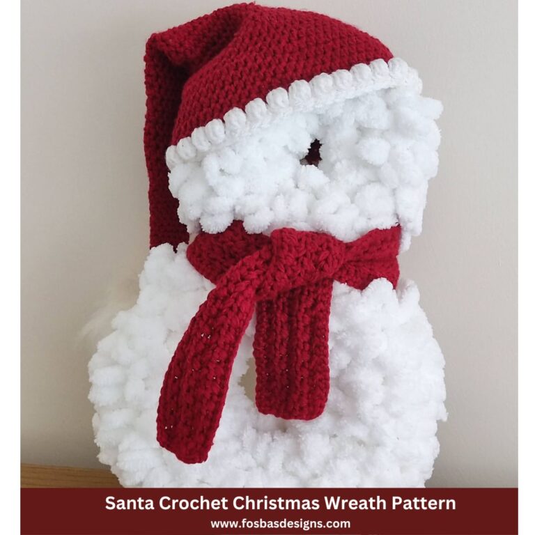 Quick Santa Crochet Christmas Wreath Pattern