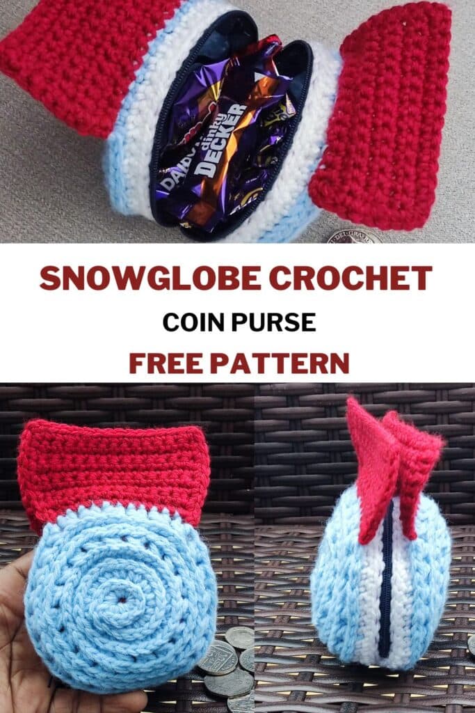 Super easy, Snow Globe coin purse free pattern