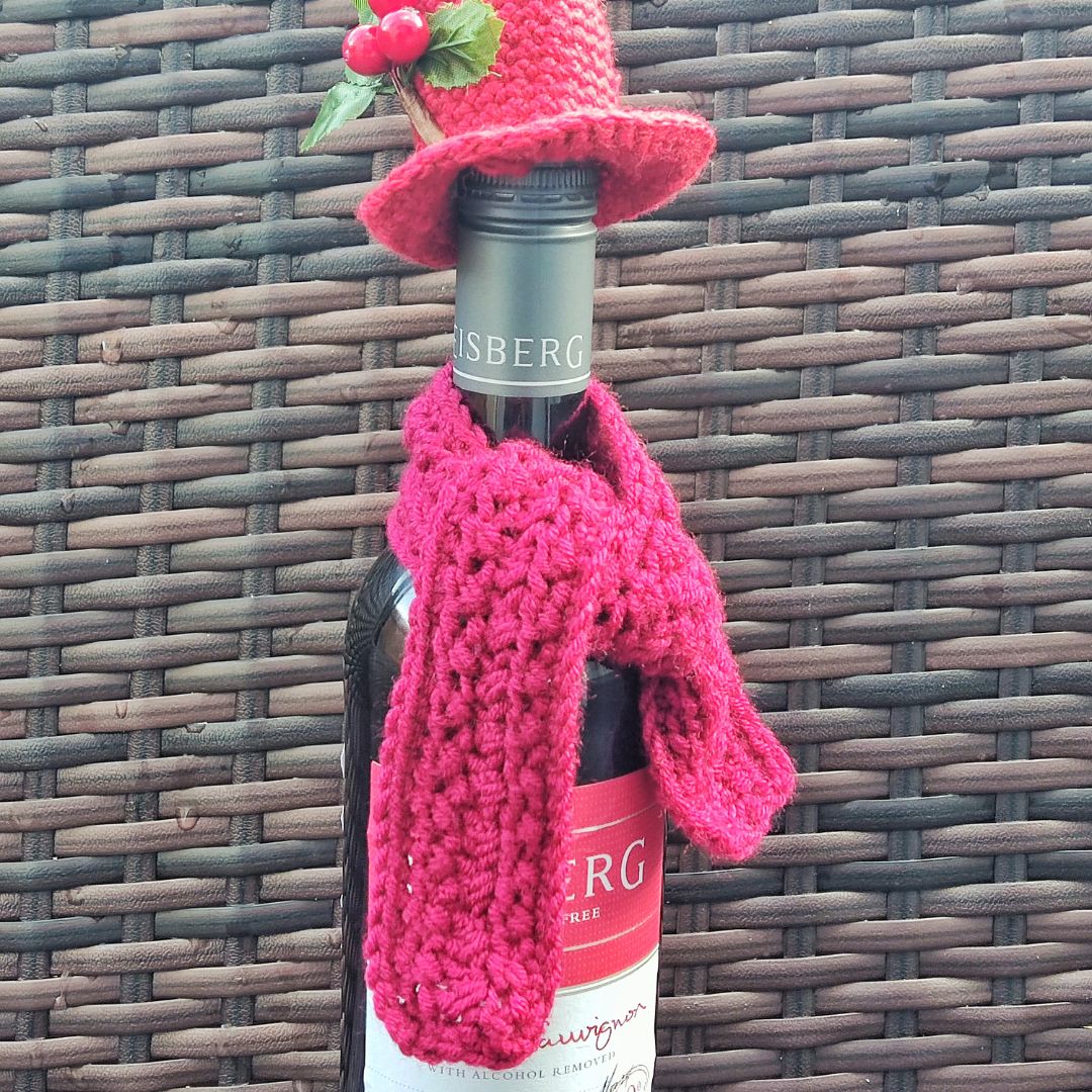 Wine crochet bottle