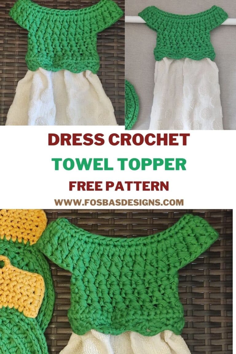Crochet dress towel topper pattern. - Fosbas Designs