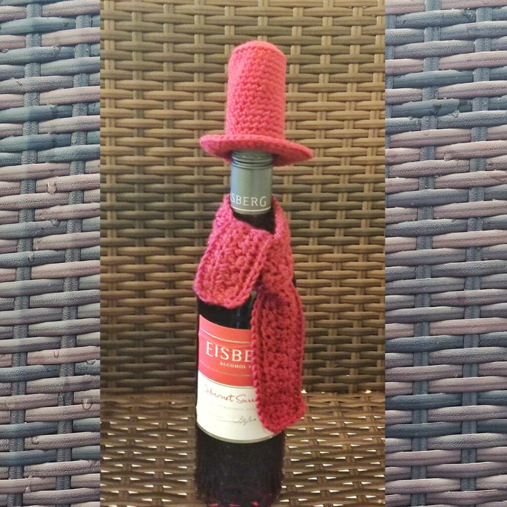 Wine bottle cap and scarf