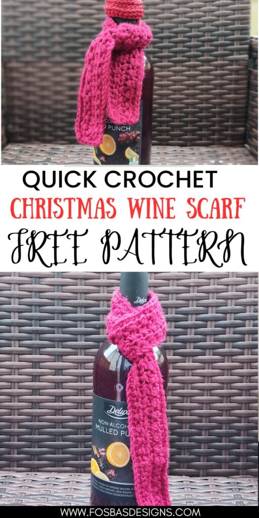 Easy crochet wine bottle scarf perfect project for Christmas!