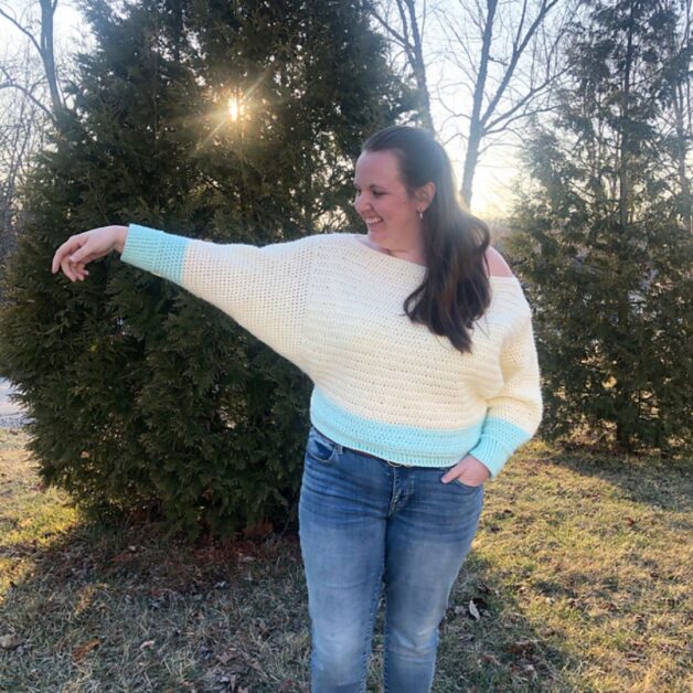 Crochet Batwing Sweater free pattern in 9 different sizes!