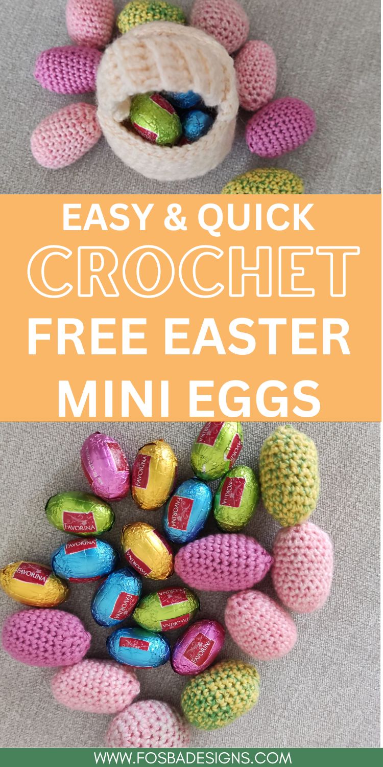 Mini Easter crochet egg pattern - Fosbas Designs